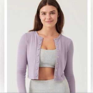 Outdoor voices Cardigan Lavender Button-Up NWT sz S
